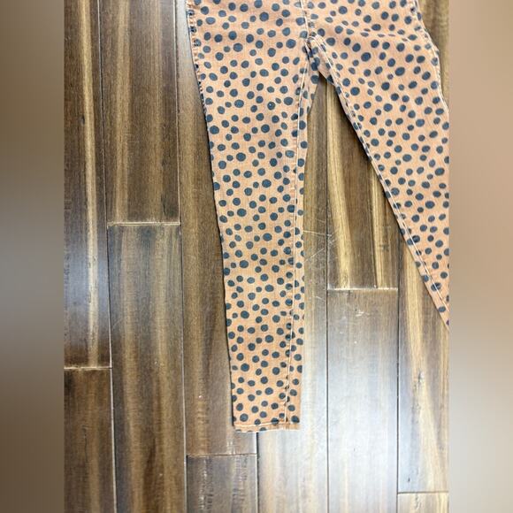 Size 23 MADEWELL 10" High-Rise Skinny Jeans in Leopard Tan Cut - Picture 6 of 10